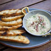 Grilled Eggplant & Tahini Dip · Grilled eggplant / tahini / lemon / sumac / extra virgin olive oil / feta / chives / sea sal...