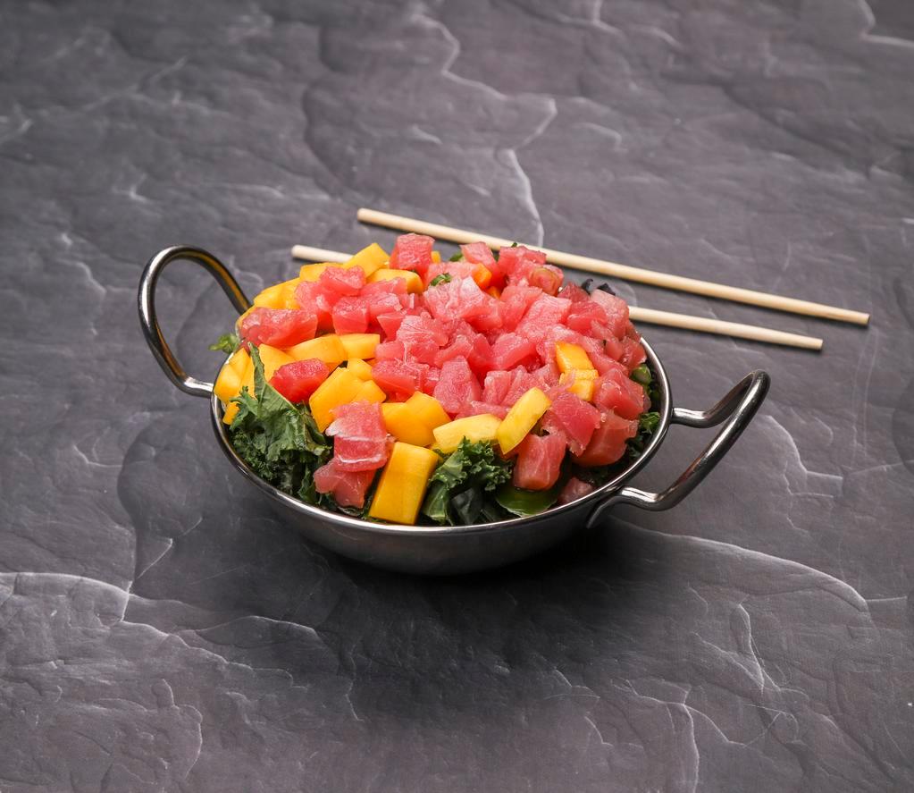 Make Your Own Poke Bowl · Choice of base, base sauce, 1 protein, and up to 4 mix-ins. Additional proteins and mix-ins are available for an additional charge.