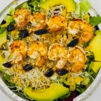 Thai Spiced Crunch Salad · Avocado, jicama, edamame, peanuts and mixed greens tossed in spicy peanut dressing and toppe...
