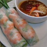 2. Goi Cuon · 2 pieces. Fresh spring roll shrimp and pork wrapped rice paper.