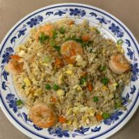 96. Com Chien Tom	 · Shrimp fried rice with egg and vegetable.