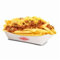 Chili Cheese Fries · A bed of skinny or fat fries is smothered in our classic homemade chili, sprinkled with shre...