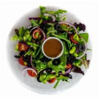 La Villa's Salad · Lettuce or mixed greens, tomatoes, black olives, green peppers and red onions with balsamic ...