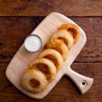 Onion Rings · buttermilk batter, rosemary aioli