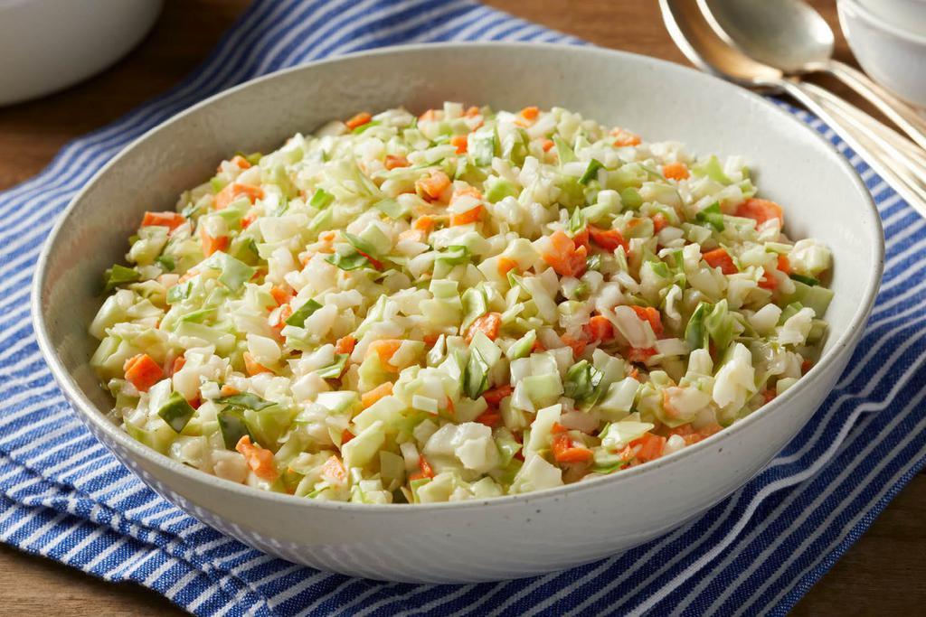 Family Size Bob Evans Signature Coleslaw · Our creamy, signature coleslaw recipe made in our kitchens daily. Serves up to 6.
