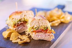 Turkey Bacon Avocado Sandwich (Full) · With chips. Roasted turkey, bacon, avocado, mayo, lettuce, tomato, onion, provolone, red win...