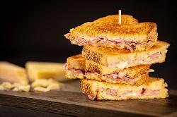 Black Forest Ham and Cheese Panini (Full) · With chips. Black forest ham, fresh mozzarella, provolone, and asiago.