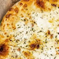 5 Cheese Pizza · Herbed olive oil, fresh mozzarella, parmesan, provolone, fontina, mozzarella, and pine nuts.