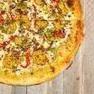 Roasted Potato Pizza · Herbed olive oil, sliced red potatoes, bacon, red pepper, fresh mozzarella, goat cheese, gre...