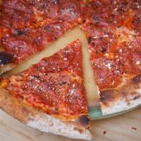 Classic Pepperoni Pizza · Red sauce, pepperoni, and spin blend cheese.