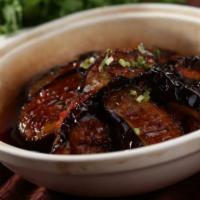 501. Shrimp Stuffed Eggplant in Pot · 百花茄子煲