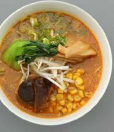 R5. Vegetable Ramen · Vegetable ramen with vegetable soup base. Topped with mushrooms, bean sprouts, bamboo shoots, bok choy, corn, and scallions.