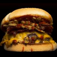 Bender Burger · Bacon, spicy BBQ, crispy jalapenos, house sauce, grilled onion & cheddar. Every burger comes...