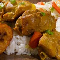 Curried Chicken Meal · Tender chunks of curry-clad chicken cooked to the bone. Includes potatoes and carrots for a ...