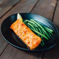 Sweet Chili Salmon · Atlantic salmon, sweet chili glaze and green beans.