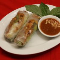 53. Goi Cuon Bo Nuong · Grilled beef spring rolls. Grilled beef, rice noodles, lettuce, cucumber, and mint wrapped i...