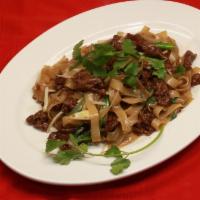 37. Chow Fun · Rice noodles stir-fried with bean sprouts and green onions