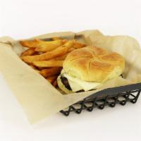 Kids Cheeseburger · Fresh, certified Angus beef with melted American cheese on a fresh potato bun.