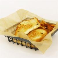Kids Grilled Cheese · Fresh, thick-cut bread with melted American cheese.