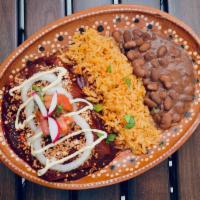 Serrano’s Enchiladas  · Your choice of meat: Carne Asada, Pollo Asada, Adobada(Pastor), Chicken Tinga, Carnitas, Bir...
