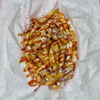 Small Spicy Fries · Spicy Fries with our signature white sauce and hot sauce over the fries (aka cool ranch fries)
