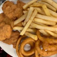 Chicken Tenders · Fried to a golden brown with 1 side.