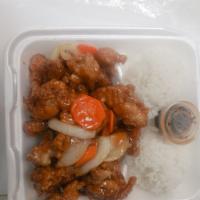 Regular Orange Chicken House Special · Deep fried chicken thigh with homemade orange sauce(made with fresh apples and oranges; piec...