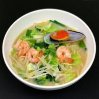 Nagasaki Seafood Ramen · Our specialty item- refreshing beef bone broth with pork sauce and loads of shrimp, calamari...