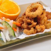 Spicy Calamari · gentle fried calamari served with spicy sauce on the side