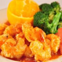 Sweet Thai Shrimp Dinner · battered gentle fried shrimp glazed with sweet chili Thai sauce