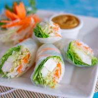 Fresh Salad Rolls · Choice of tofu, shrimp or chicken with fresh vegetable rolls with rice noodles, bean sprouts...