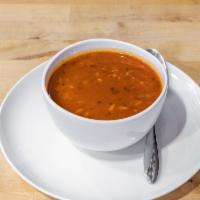 Small soup  · (please call restaurant to confirm the soup of the day)
Soup comes with a side of bread 