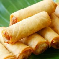 3Piece Spring Rolls  · Stuffed with bean thread noodles, cabbage, carrots, celery and deep-fried until golden brown...