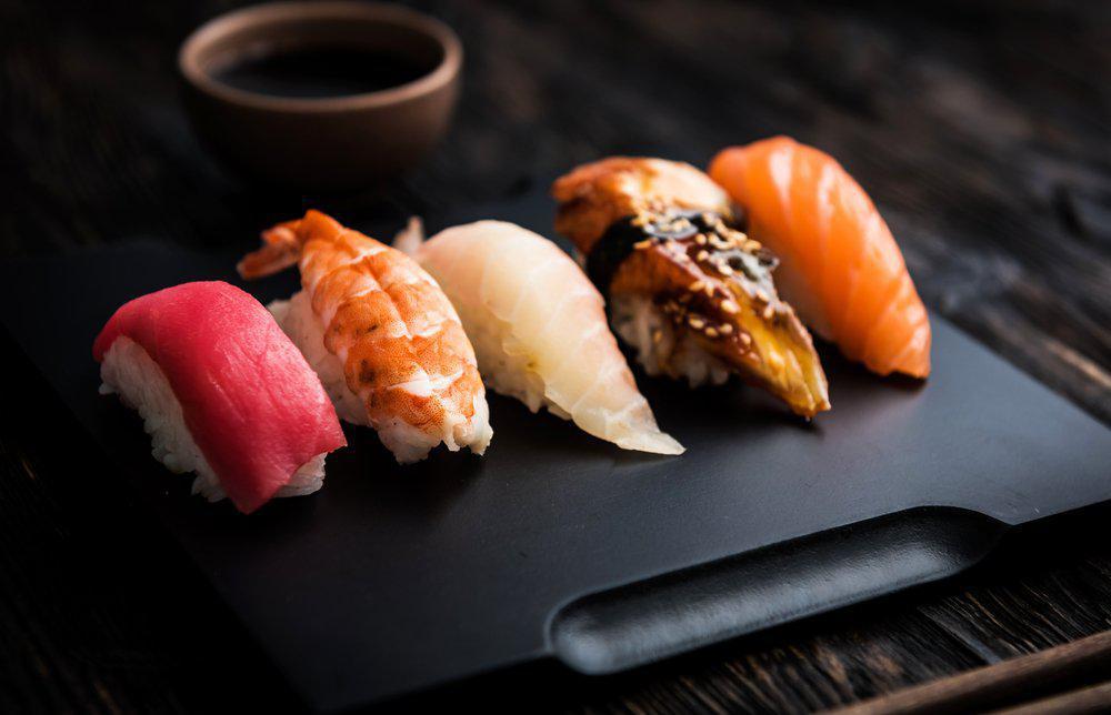 5 Piece Nigiri  · Raw. Balls of sushi rice with fish of chef selection.