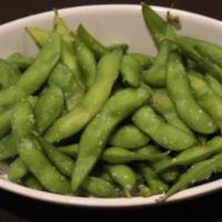 Edamame · Fresh, tender soybeans steamed and tossed with kosher salt
