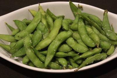 Edamame · Fresh, tender soybeans steamed and tossed with kosher salt
