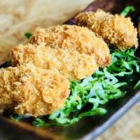 Oyster Fritto · Deep fried fresh oyster with bread crumbs, served with remoulade sauce.
