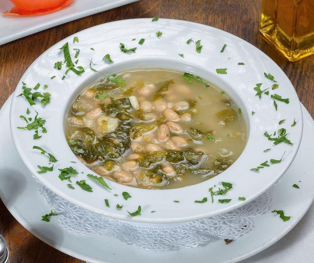 Escarole and Bean Soup · Sauteed escarole, cannellini beans in a light broth with garlic andolive oil.