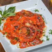 Chicken Fra Diavolo · Chicken breast sauteed in a spicy fra diavolo sauce.