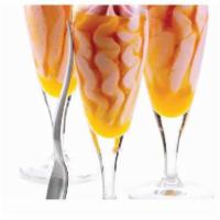 Guava Mango Flute · Creamy tropical guava gelato swirled with sweet mango sauce