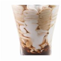 Coppa Caffe in a Glass · Fior di latte gelato with rich coffee and pure cocoa swirl