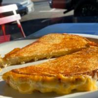 Grilled Cheese Sandwich · A classic comfort food! Jack and cheddar cheese grilled to gooey perfection on Bordenaves so...