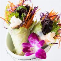 A7. Shrimp Fresh Salad Roll · Fresh julienned carrot, celery and red cabbage wrapped in rice paper. Served with peanut sau...