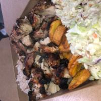 Kingston Special - Jamaican Jerk Chicken · Grilled chicken thigh with authentic Jamaican jerk spice served with traditional Jamaican ri...