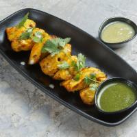 Chicken Tikka GF · Chicken breast marinated with Indian spices and cooked in tandoor oven served with mint chut...