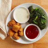 Kid's Crispy Chicken · Served with baby broccoli or fresh fruit. Includes choice of a fountain beverage, lemonade, ...