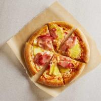 Kid's Hawaiian Pizza · Pineapple, Applewood smoked ham, tomato sauce and mozzarella. Includes choice of a fountain ...