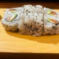 Philadelphia Roll · Smoked salmon, cream cheese, and avocado with seasoned sushi rice.