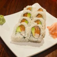 Alaskan Roll · Salmon, avocado, and crab stick with seasoned sushi rice.
