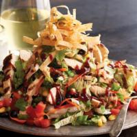 BBQ Chicken Salad · Grilled chicken with roasted corn, black beans, jicama, tomato, green onions, cilantro, and ...